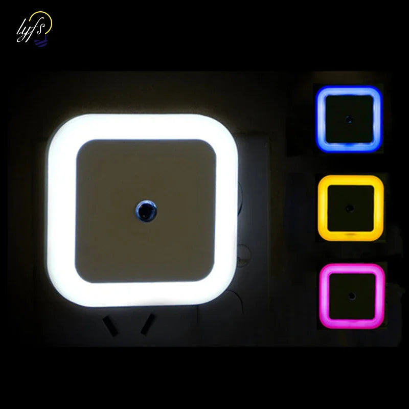 1-4pcs LED Wireless Sensor Night Light EU US Plug Mini Square Night For Baby Children Living Room Bedroom Corridor Lighting Lamp